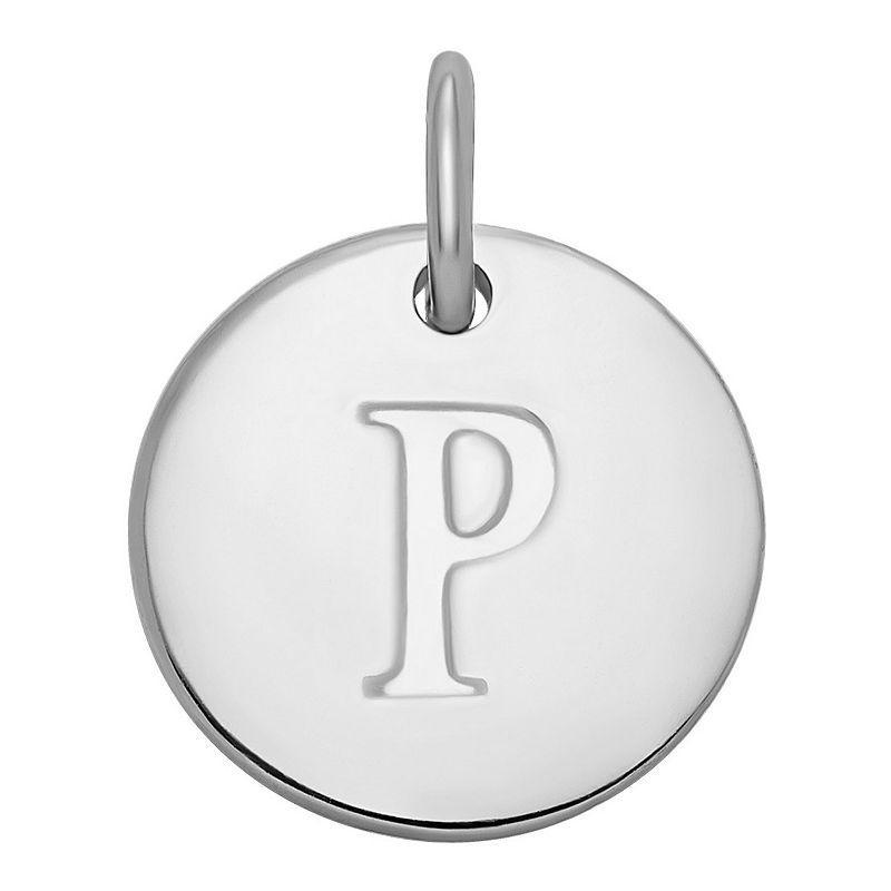 PRIMROSE Sterling Silver Letter Disc Charm, Womens, Sterling Silver N Product Image