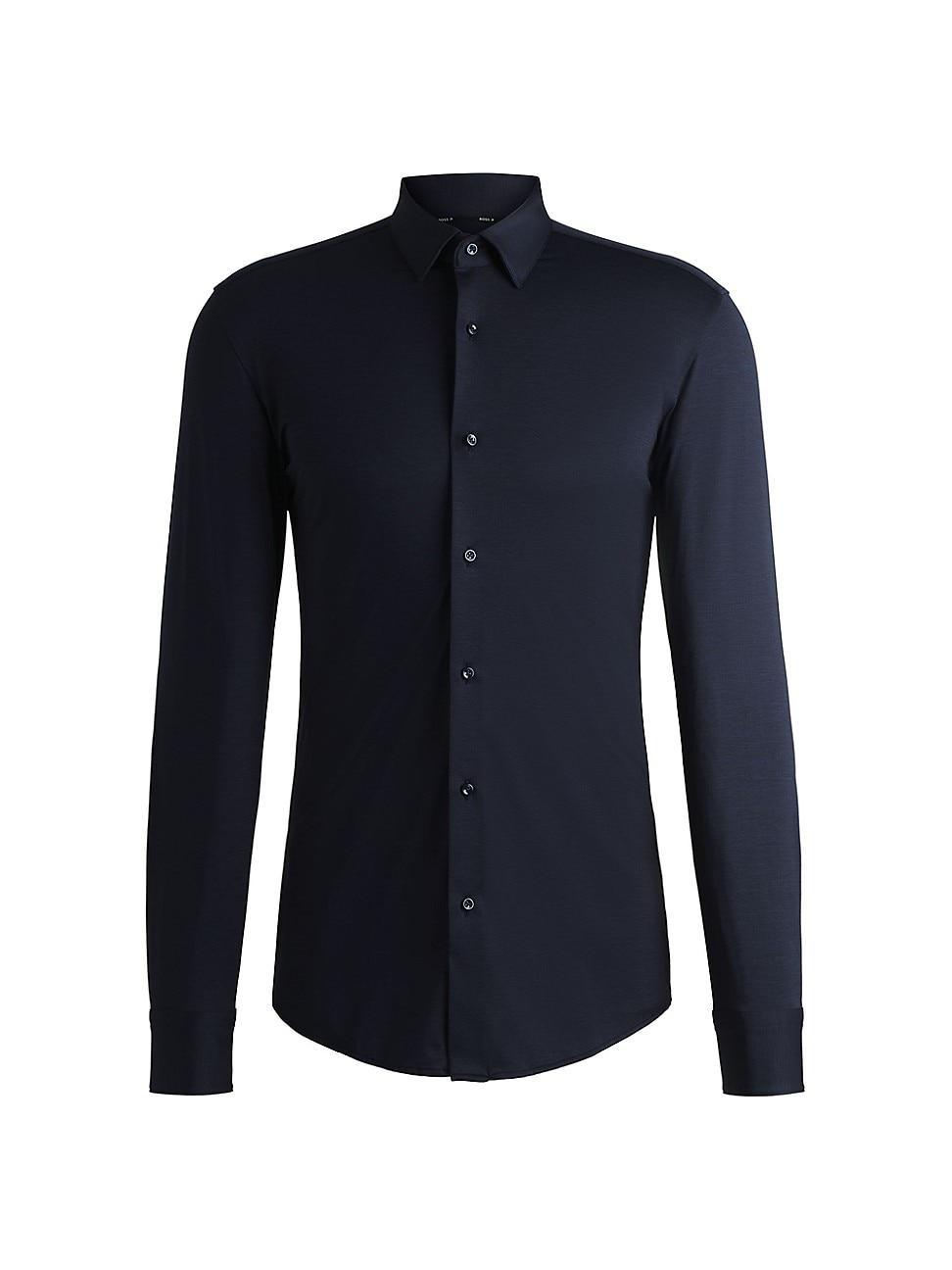 Mens Slim-Fit Shirt in Melange Performance-Stretch Jersey Product Image