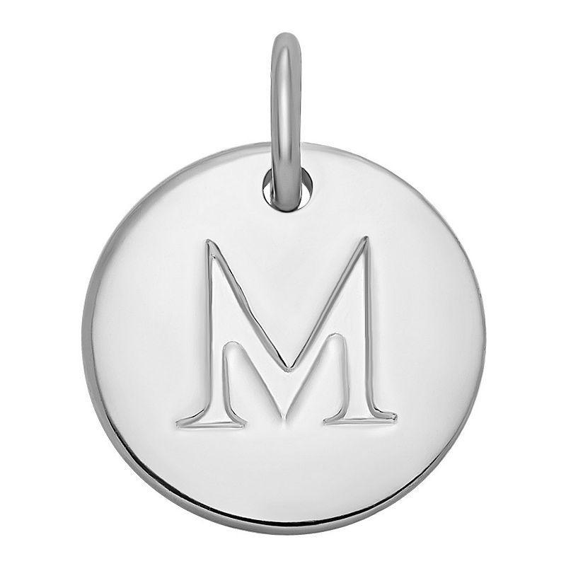 PRIMROSE Sterling Silver Letter Disc Charm, Womens, Sterling Silver N Product Image