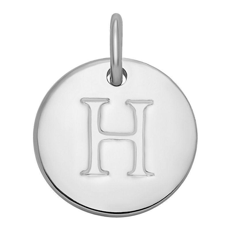 PRIMROSE Sterling Silver Letter Disc Charm, Womens, Sterling Silver N Product Image