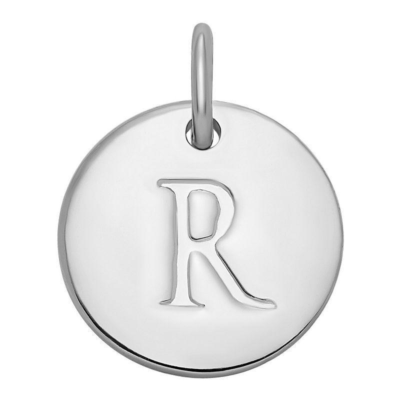 PRIMROSE Sterling Silver Letter Disc Charm, Womens, Sterling Silver N Product Image