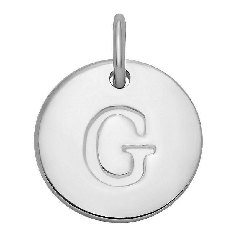 PRIMROSE Sterling Silver Letter Disc Charm, Womens, Sterling Silver N Product Image