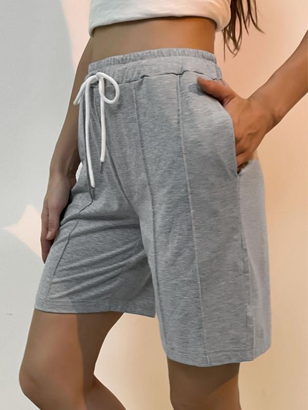 Solid Ruched Drawstring Shorts Product Image