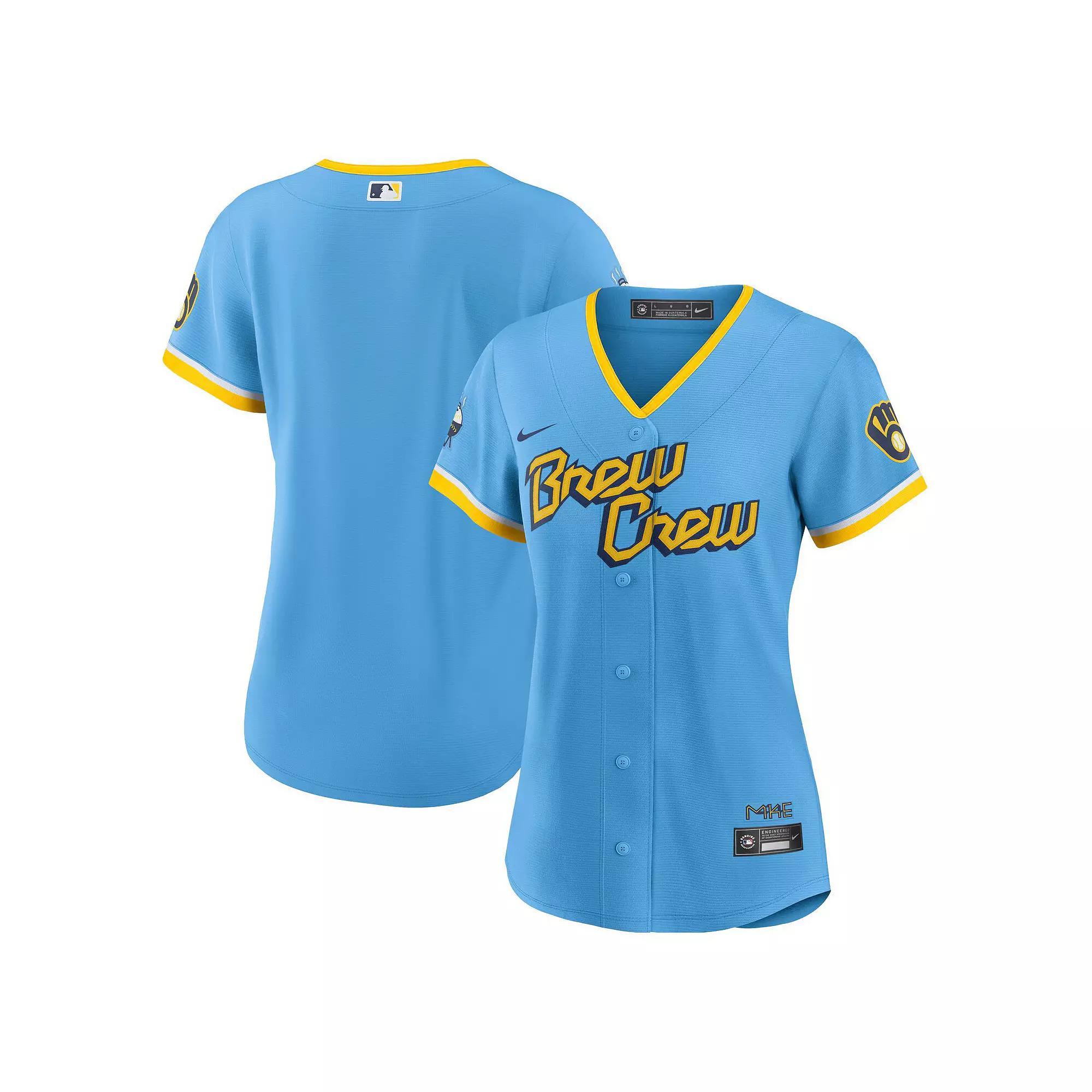 Women's Nike Powder Blue Milwaukee Brewers 2022 City Connect Replica Team Jersey,  Product Image