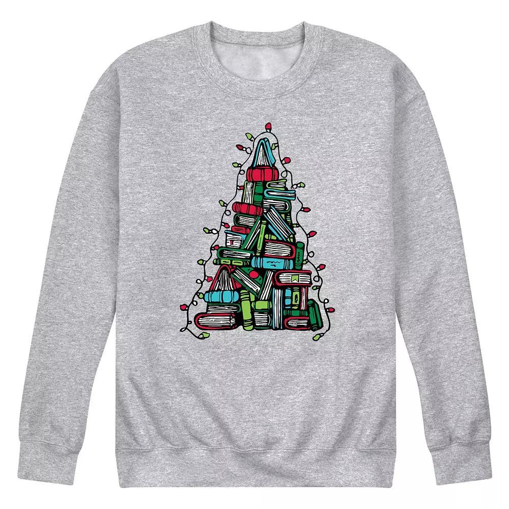 Men's Book Christmas Tree Fleece Sweatshirt,  Product Image