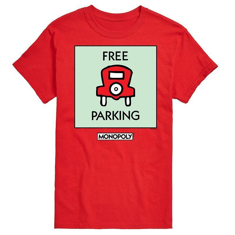 Men's Monopoly Free Parking Graphic Tee, Size: Large, Gray Product Image