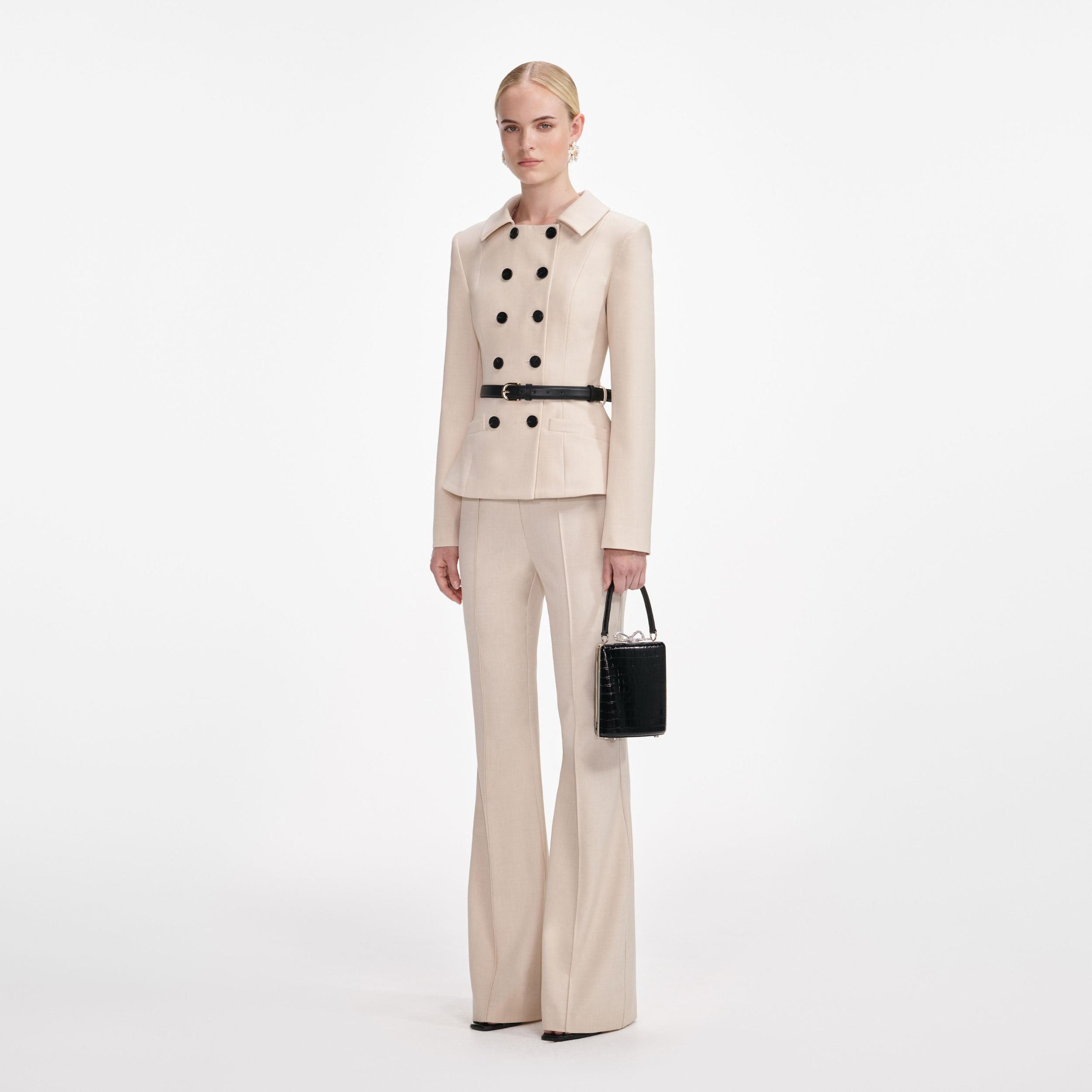 Beige Twill Jumpsuit Product Image