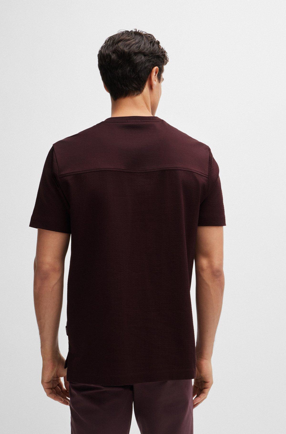 Cotton-ripstop regular-fit T-shirt with plain trims Product Image