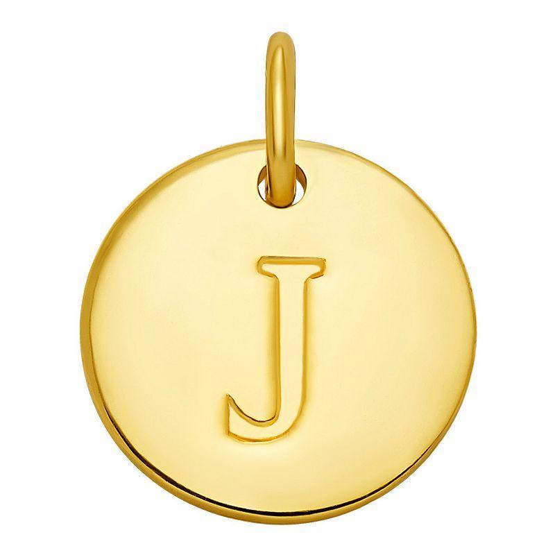 PRIMROSE 18k Gold Over Sterling Silver Letter Disc Charm, Womens, Gold Over Sterling D Product Image