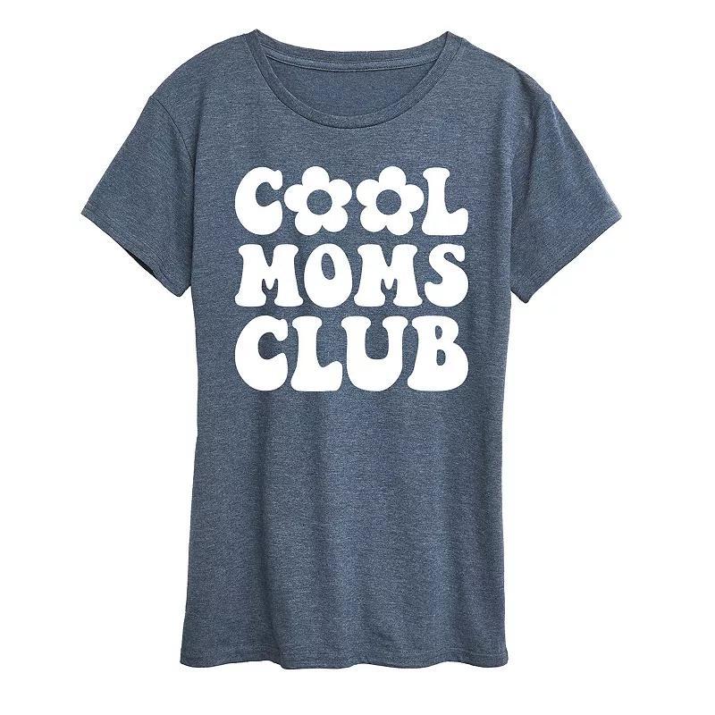 Womens Cool Moms Club Graphic Tee, Girls Grey Wine Product Image