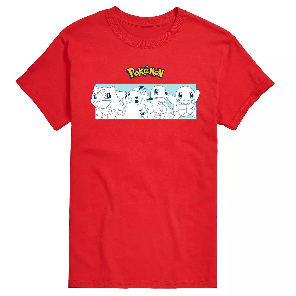 Big & Tall Pokemon Classic Starters Portrait Graphic Tee, Men's, Size: XL Tall, Red Product Image