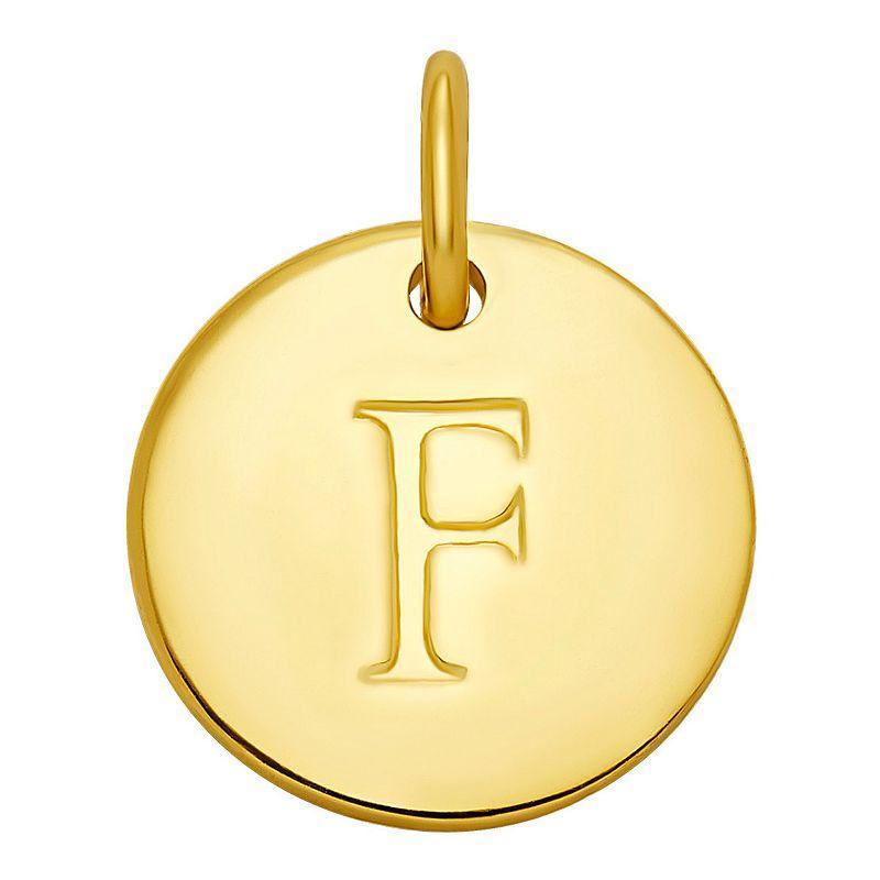 PRIMROSE 18k Gold Over Sterling Silver Letter Disc Charm, Womens, Gold Over Sterling D Product Image