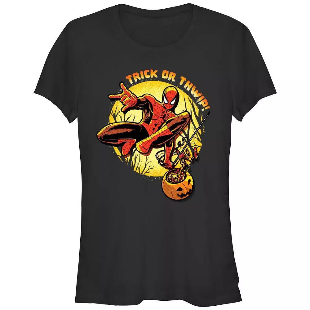 Juniors' Marvel Spider-Man Trick Or Thwip Fitted Graphic Tee, Girl's,  Product Image