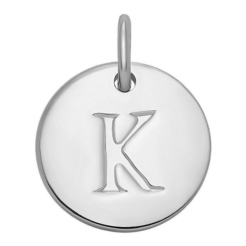 PRIMROSE Sterling Silver Letter Disc Charm, Womens, Sterling Silver N Product Image