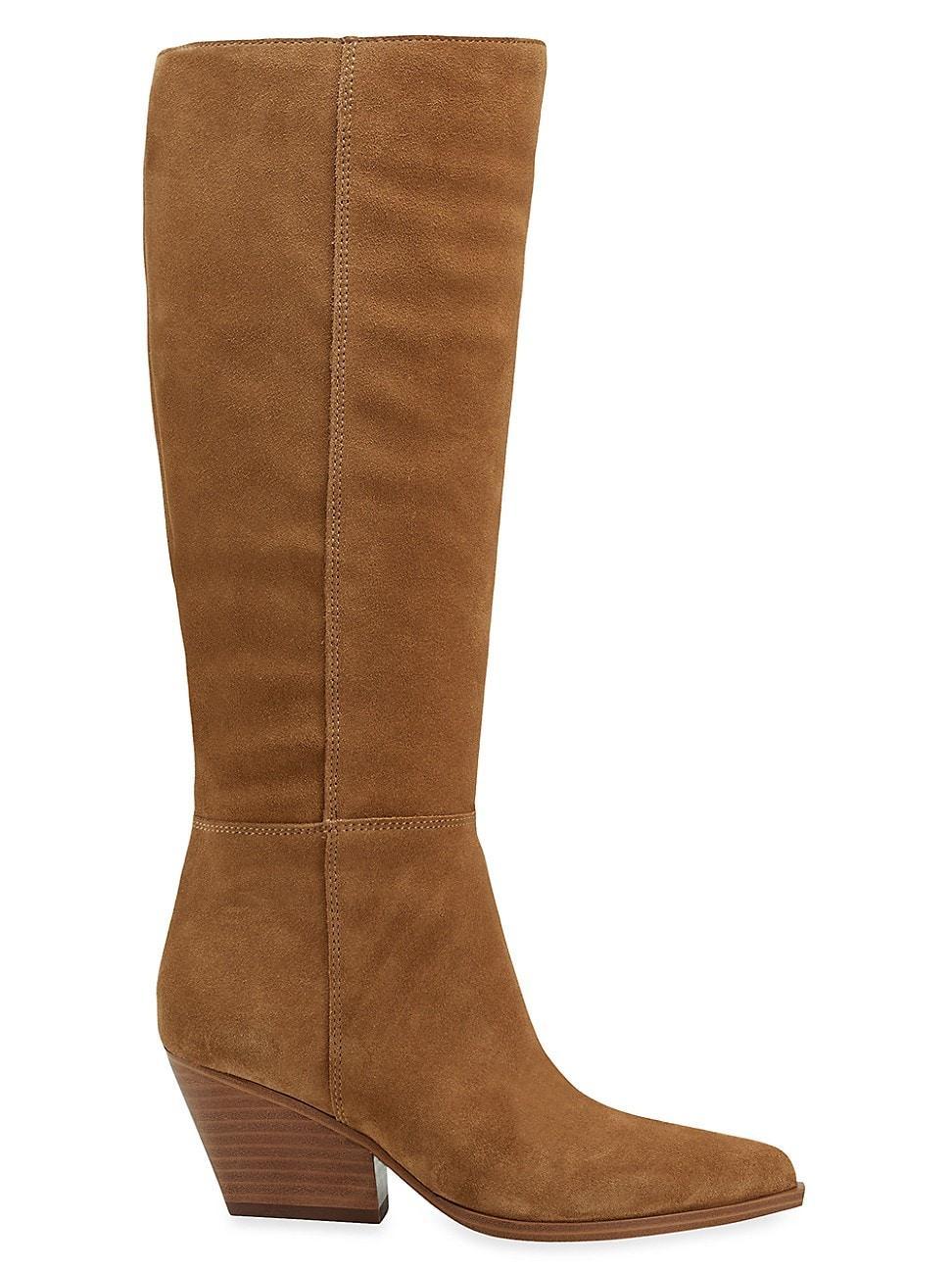 Womens Challi 50MM Suede Low-Heel Tall Boots Product Image