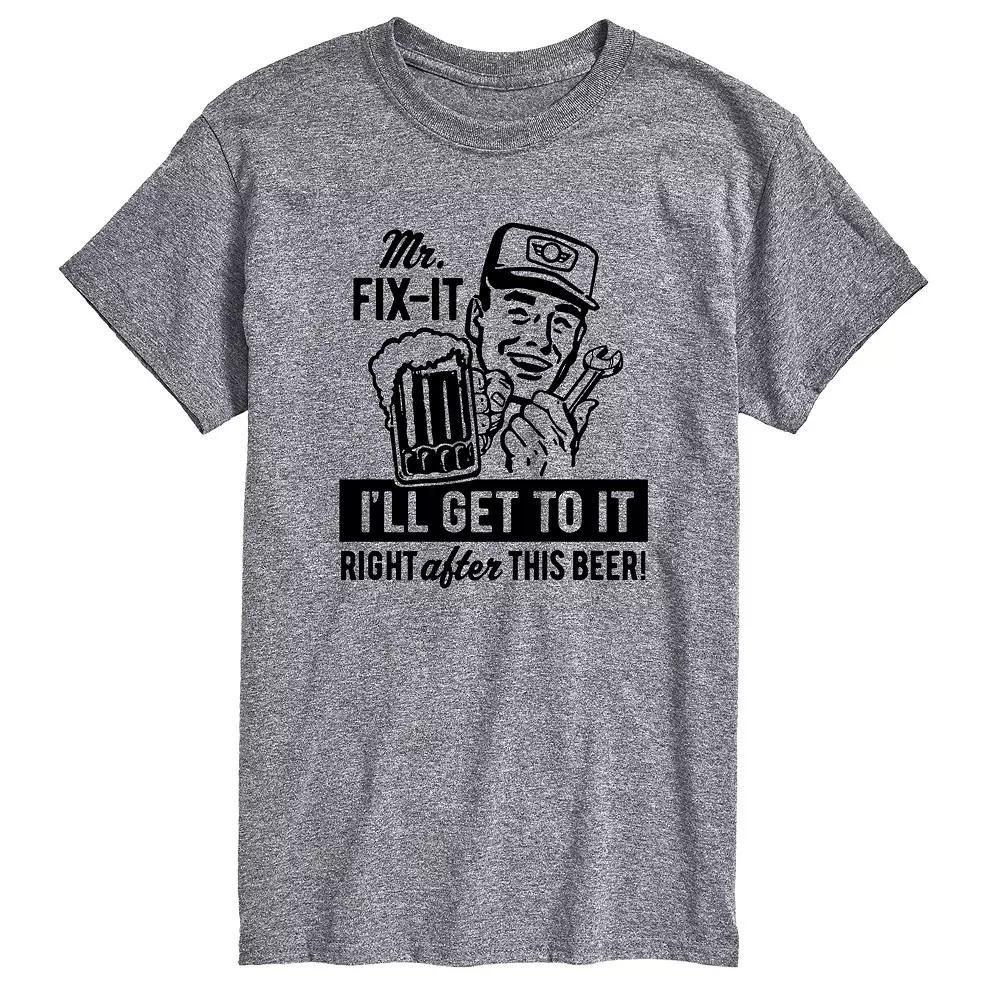Big & Tall Mr Fix It Right After Beer Tee, Men's,  Product Image