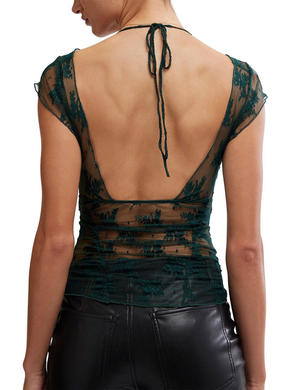 FREE PEOPLE Lacey In Love Womens Cami - GREEN Product Image