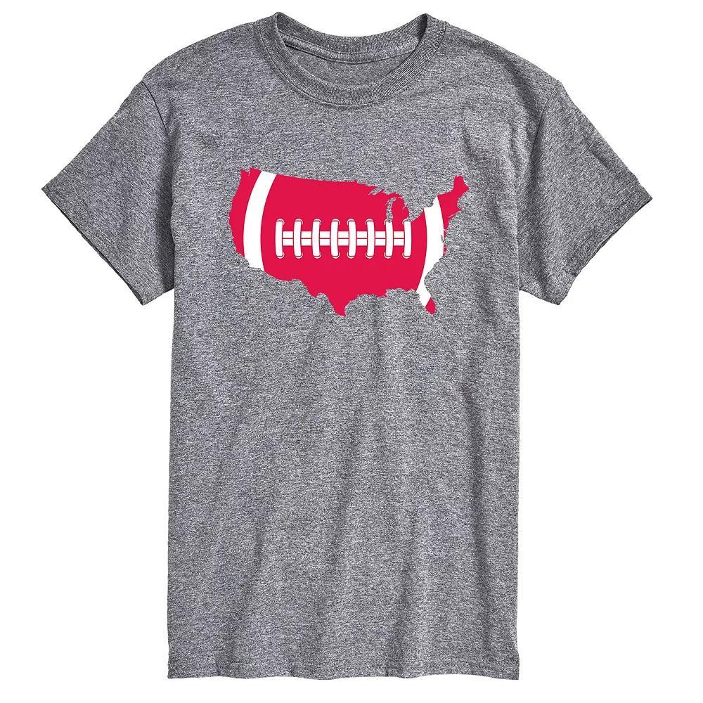 Big & Tall USA Shape Football Tee, Men's,  Product Image