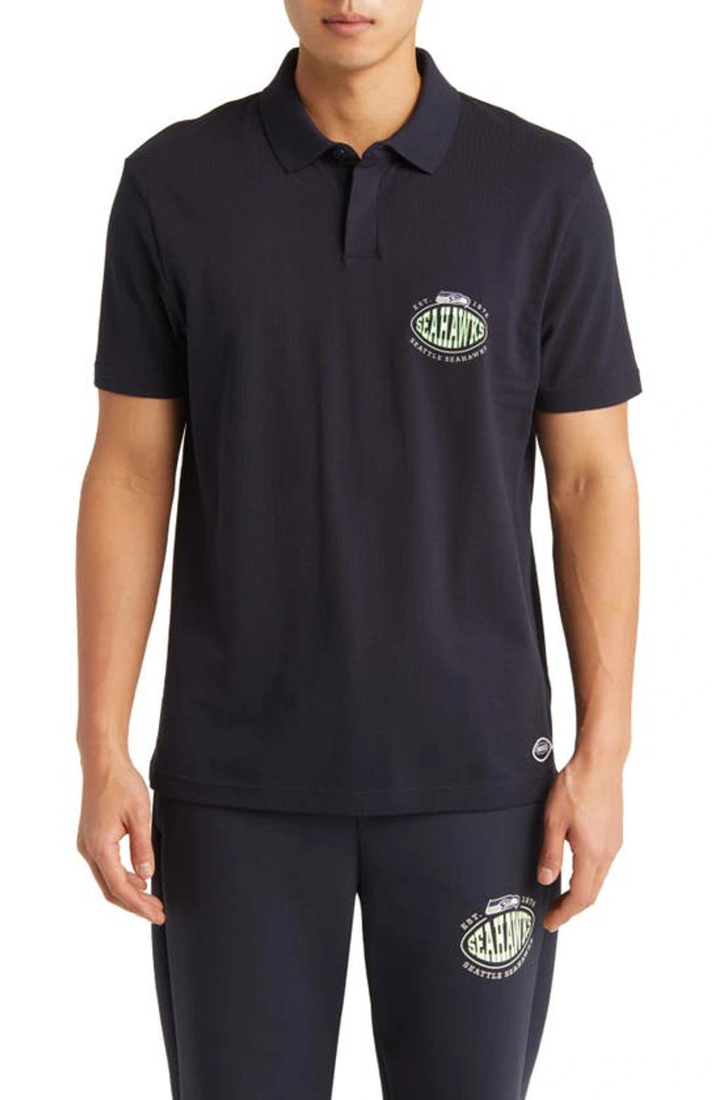 HUGO BOSS X Nfl Chargers Cotton Polo In Seattle Seahawks Dark Blue Product Image