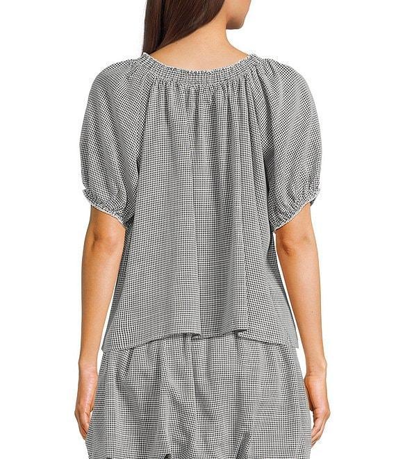 Things Between Button Front Gingham Woven Coordinating Top Product Image