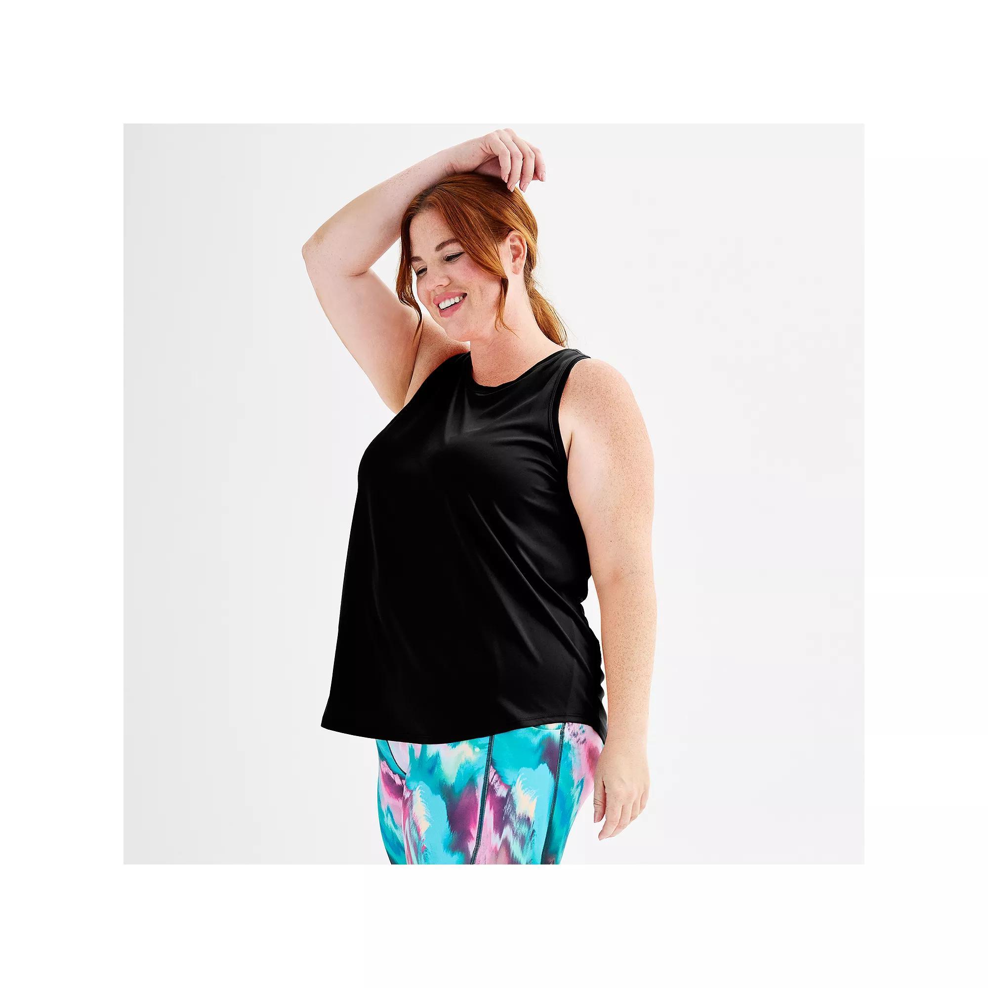 Plus Size Tek Gear® Dry Tek Tank Top, Women's, Size: 3XL, Mineral Black Product Image
