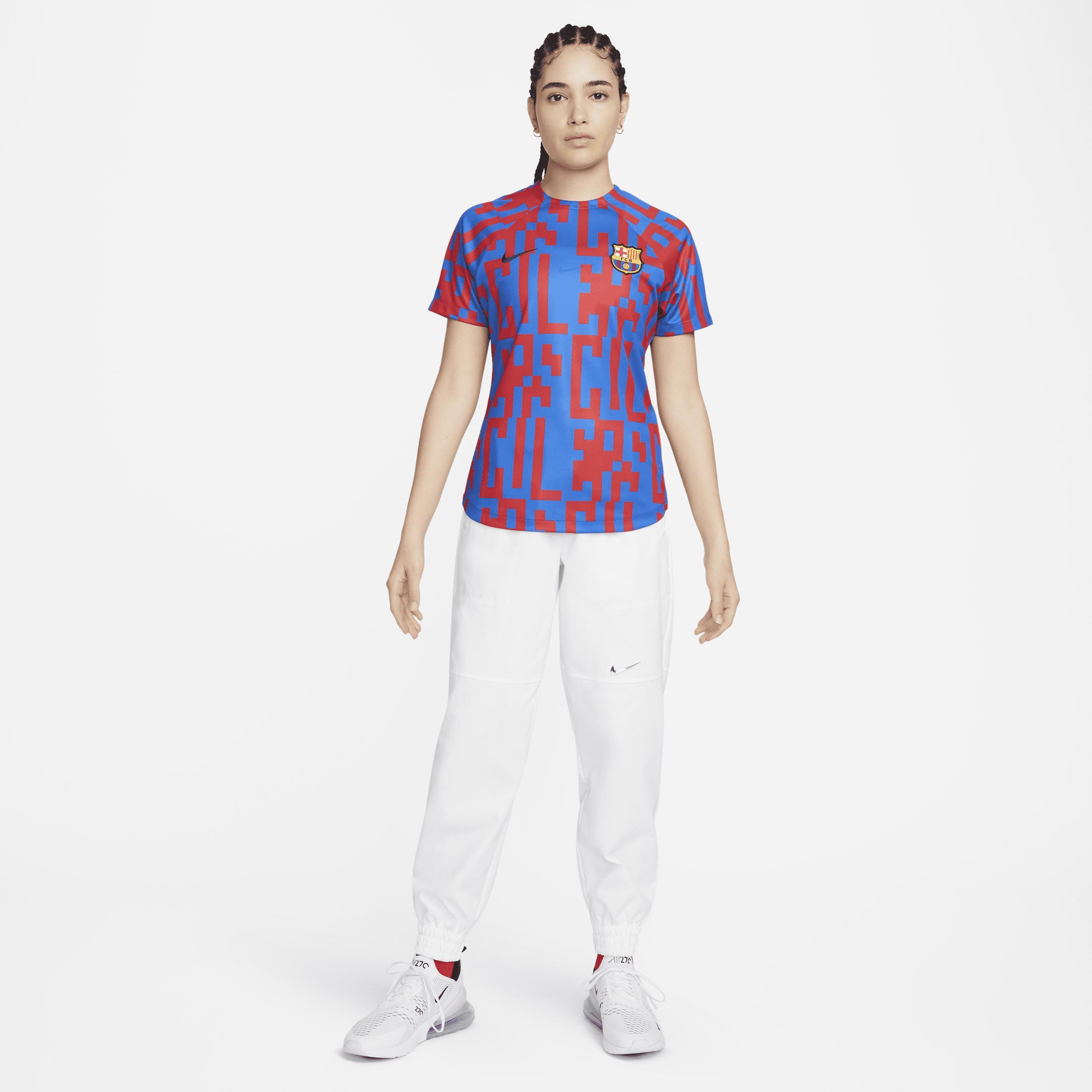 Women's Nike Blue Barcelona 2022/23 Pre-Match Home Performance Top, Size: Small, Bar Blue Product Image