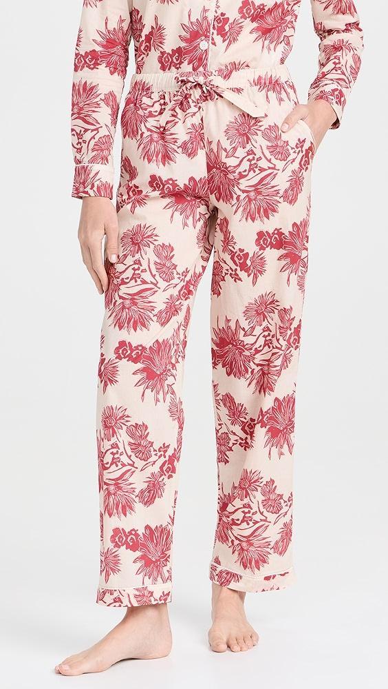 Desmond & Dempsey Long PJ Set Cactus Flower Print | Shopbop Product Image