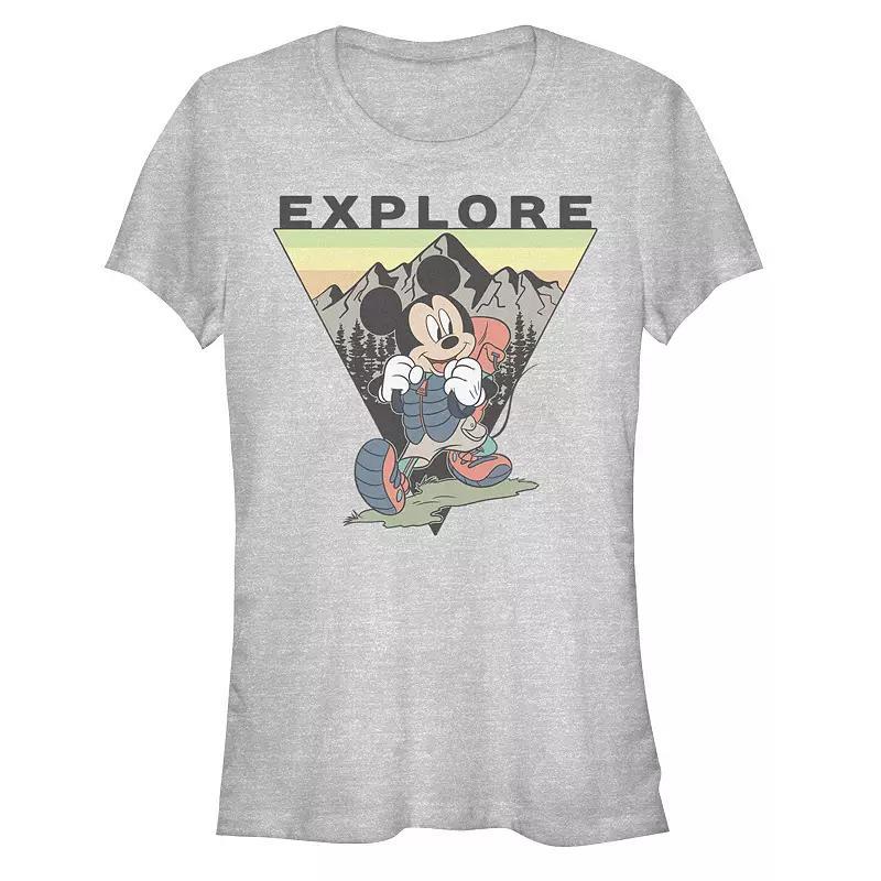 Disney Women's Mickey Explore Portrait Tee, Girl's, Size: XXL, Athletic Grey Product Image