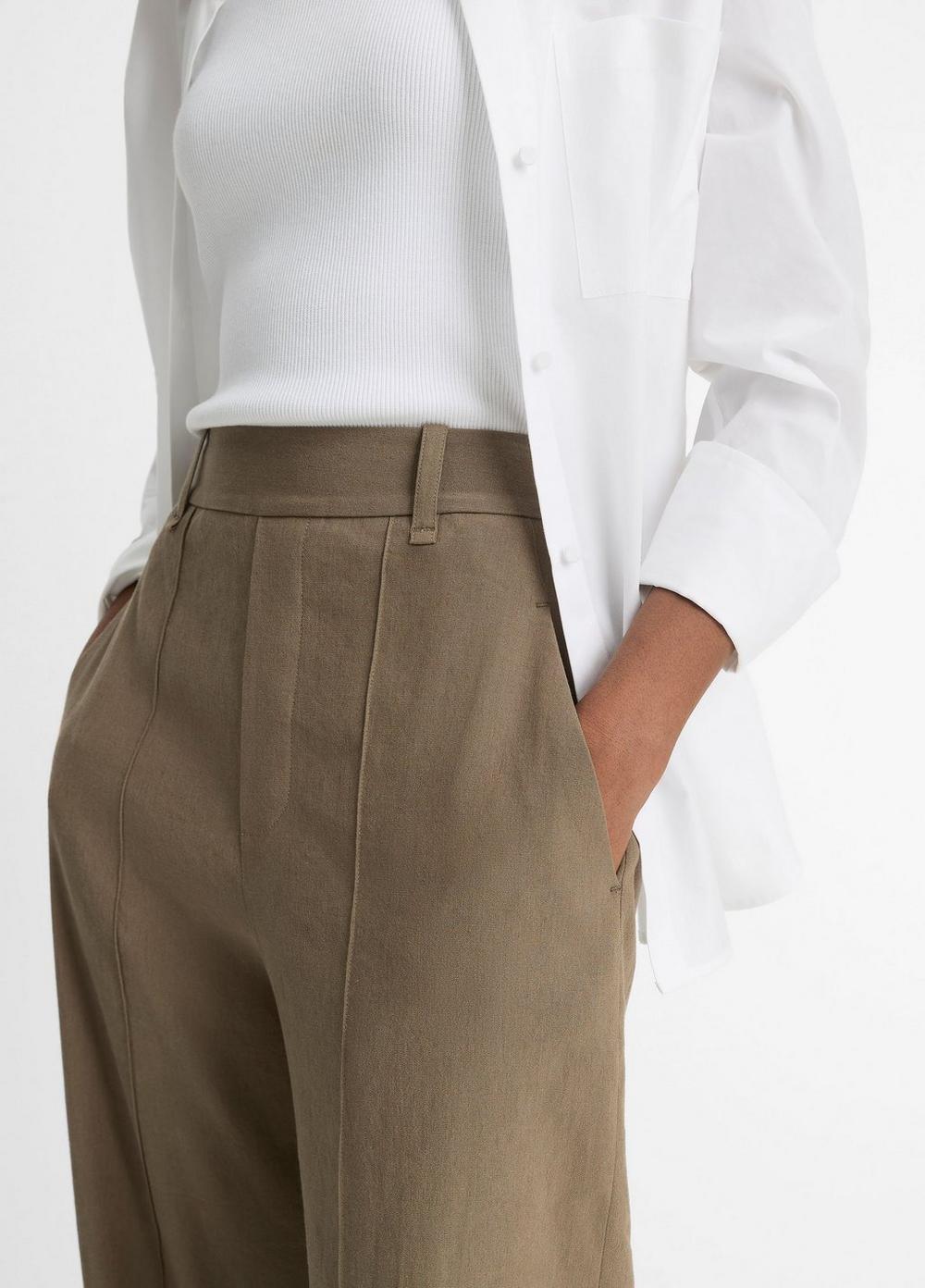 Linen-Blend High-Rise Pull-On Pant Product Image