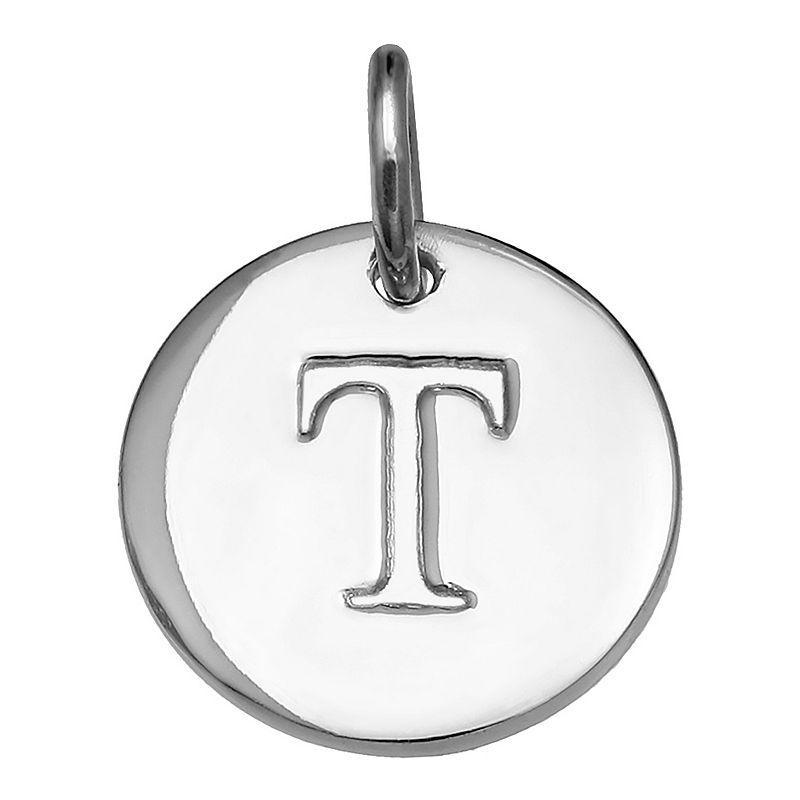 PRIMROSE Sterling Silver Letter Disc Charm, Womens, Sterling Silver N Product Image