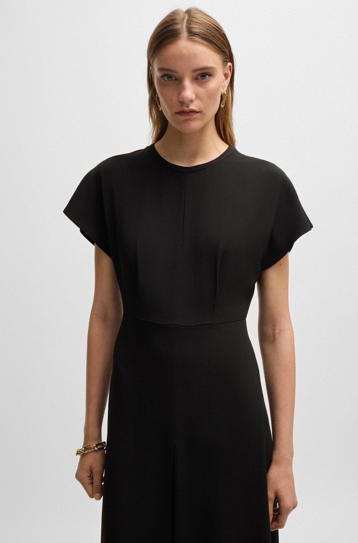 Keyhole-neckline dress with plissé insert Product Image