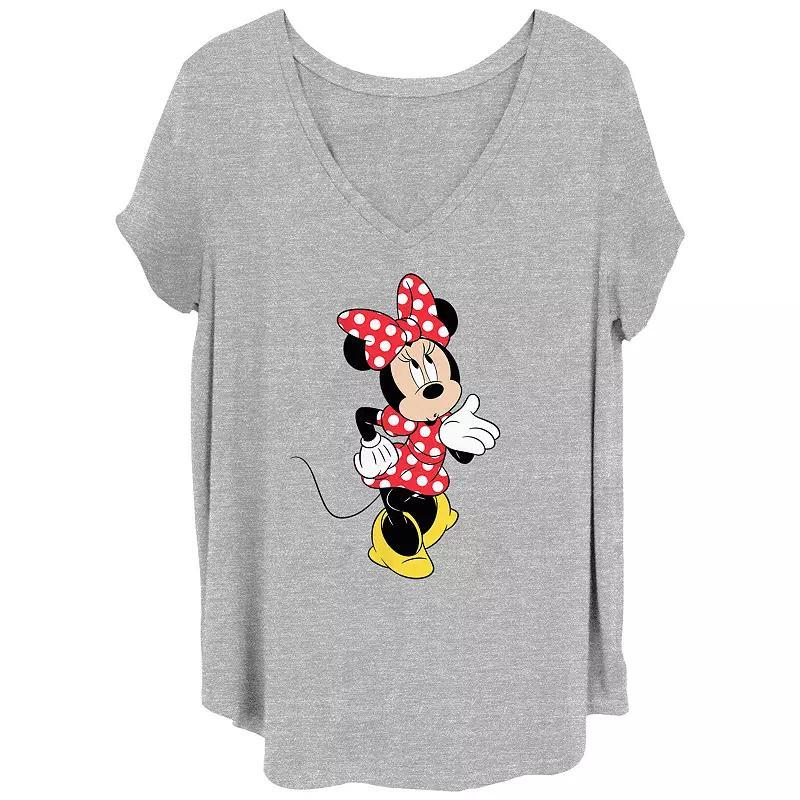 Disney's Minnie Mouse Blowing A Kiss Juniors' Plus Graphic Tee, Women's, Size: 2XL, Grey Gray Product Image