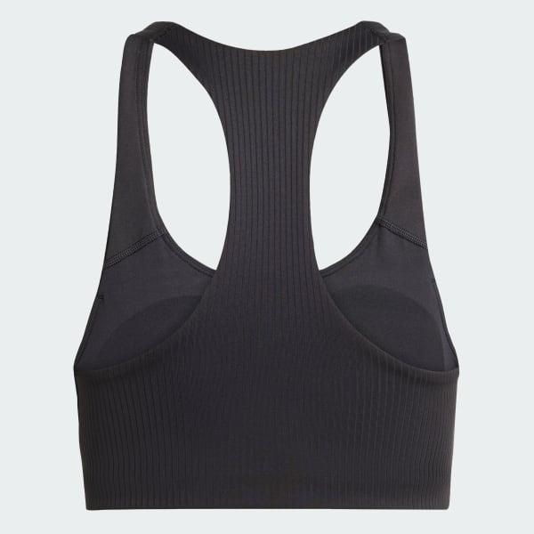 adidas Powerimpact Rib Medium Support Training Bra Black M A-B Womens Product Image