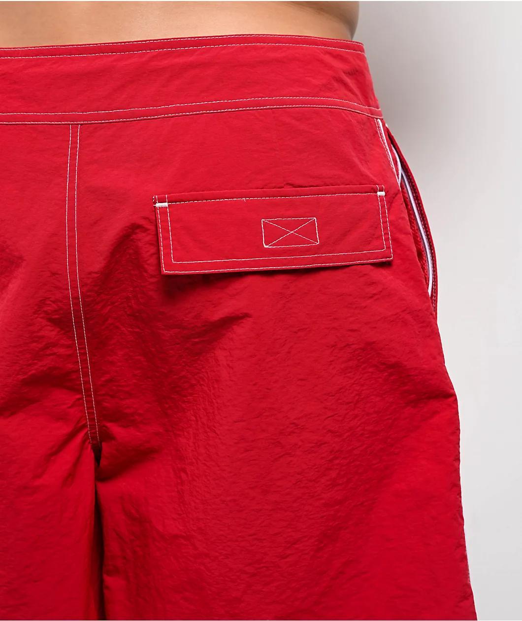 Empyre Rail Sidestripe Red Board Shorts Product Image