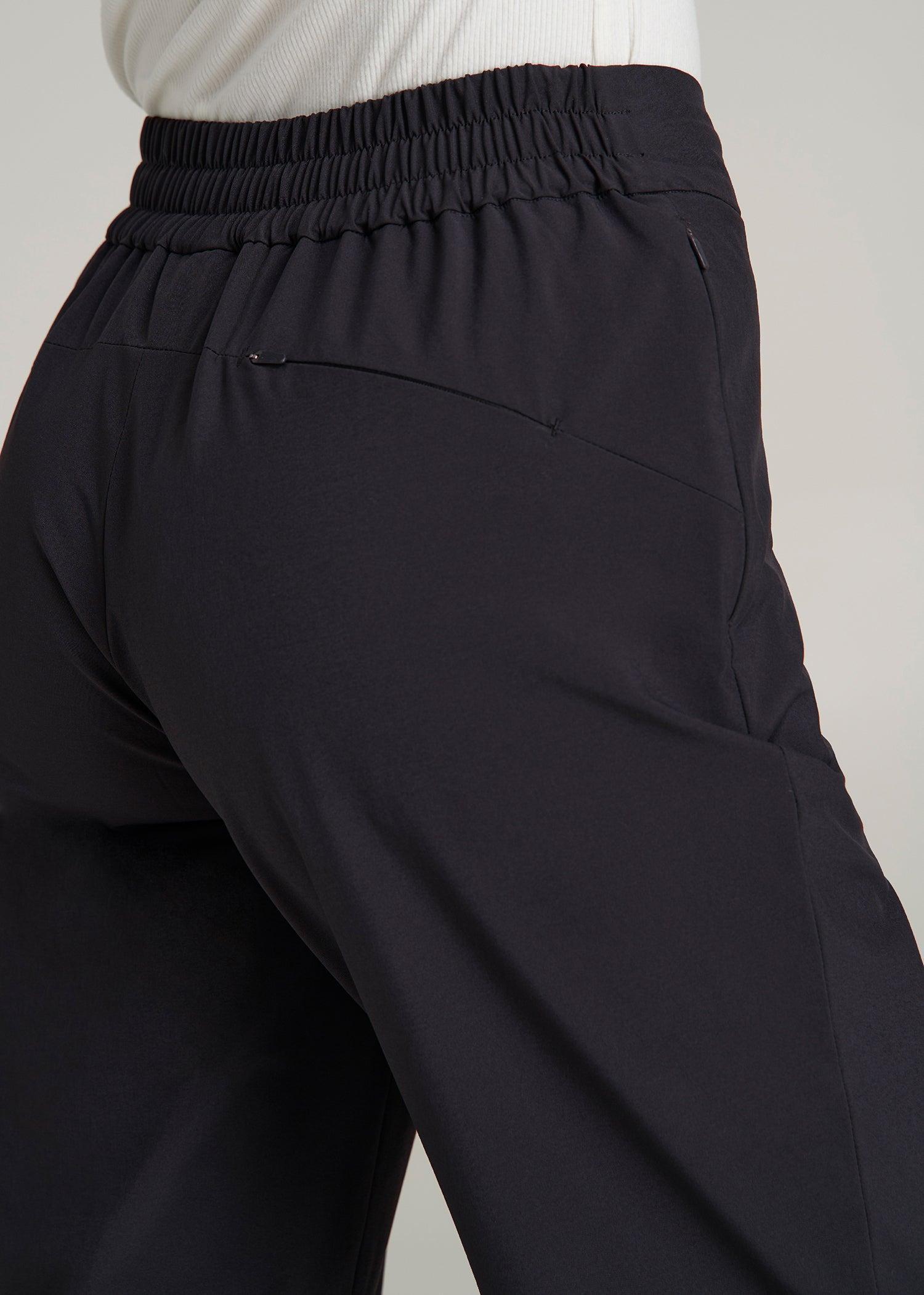 Pull On Fleece Lined Trouser Pants for Tall Women in Black Female Product Image