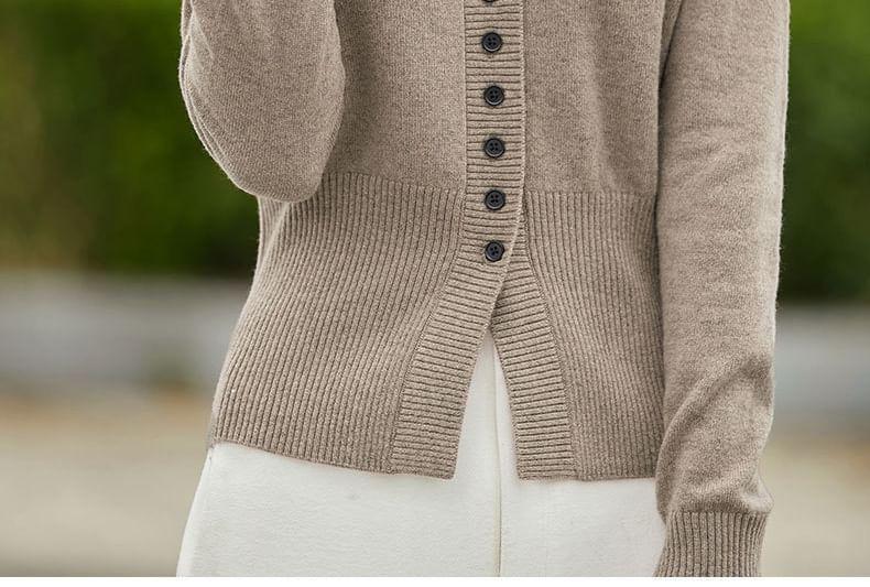 V-Neck Ribbed Cardigan Product Image