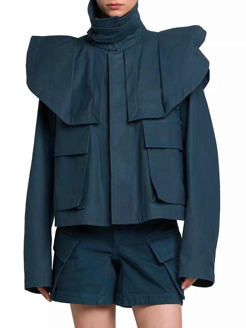 Cropped Cotton Trench Jacket Product Image