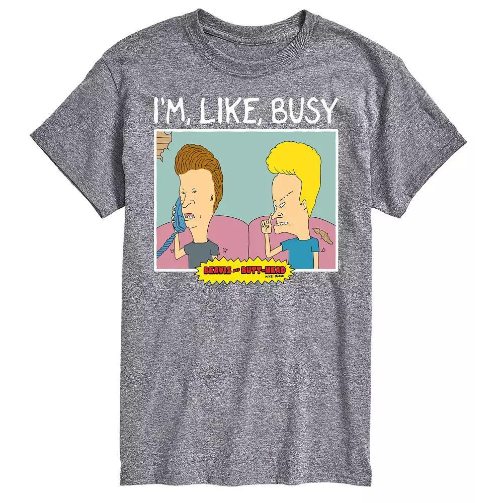 Big & Tall Beavis & Butthead I'm Like Busy Tee, Men's, Size: 5XB, Gray Product Image