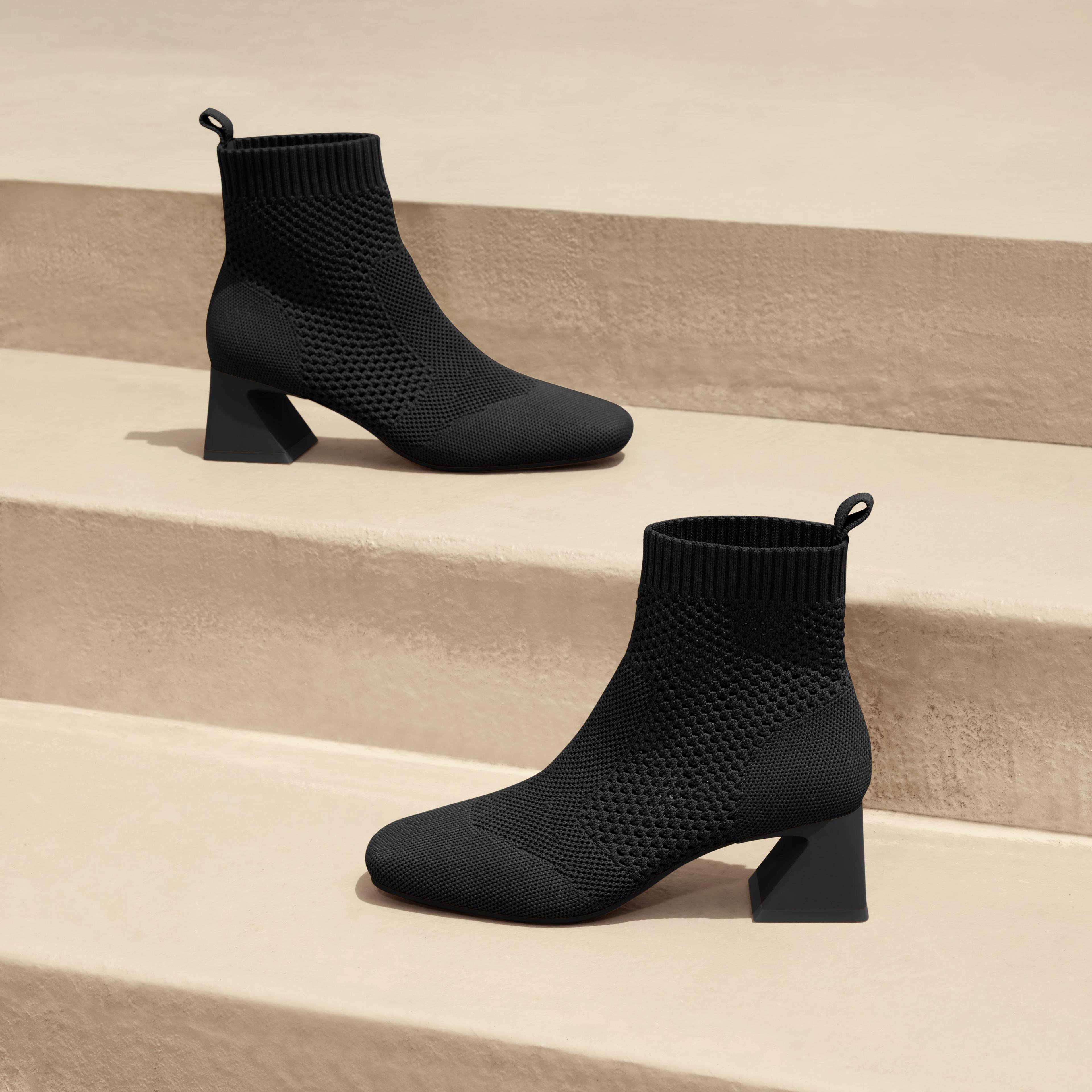 Square-Toe Perforated Heeled Boots (Melissa) Product Image