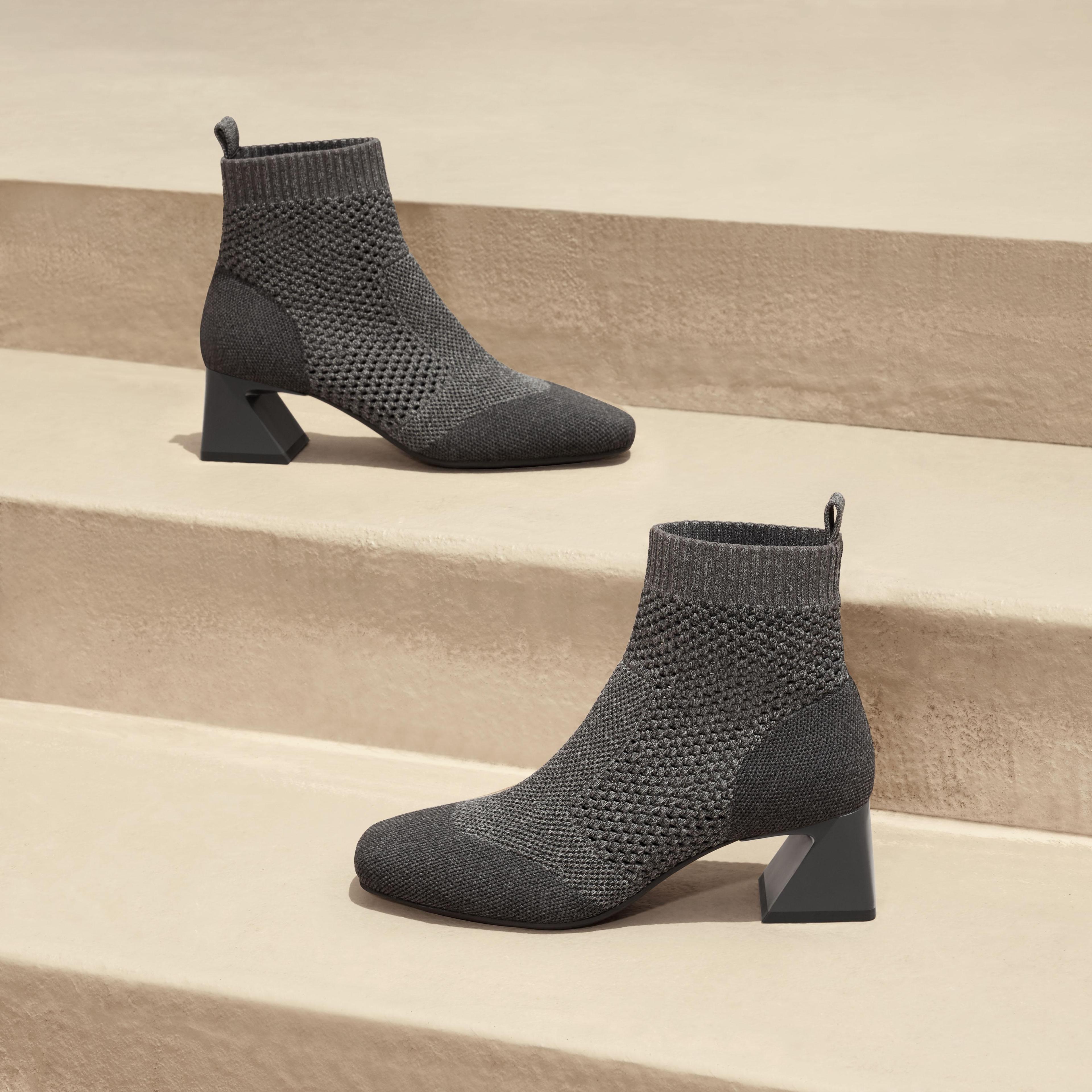 Square-Toe Perforated Heeled Boots (Melissa) Product Image