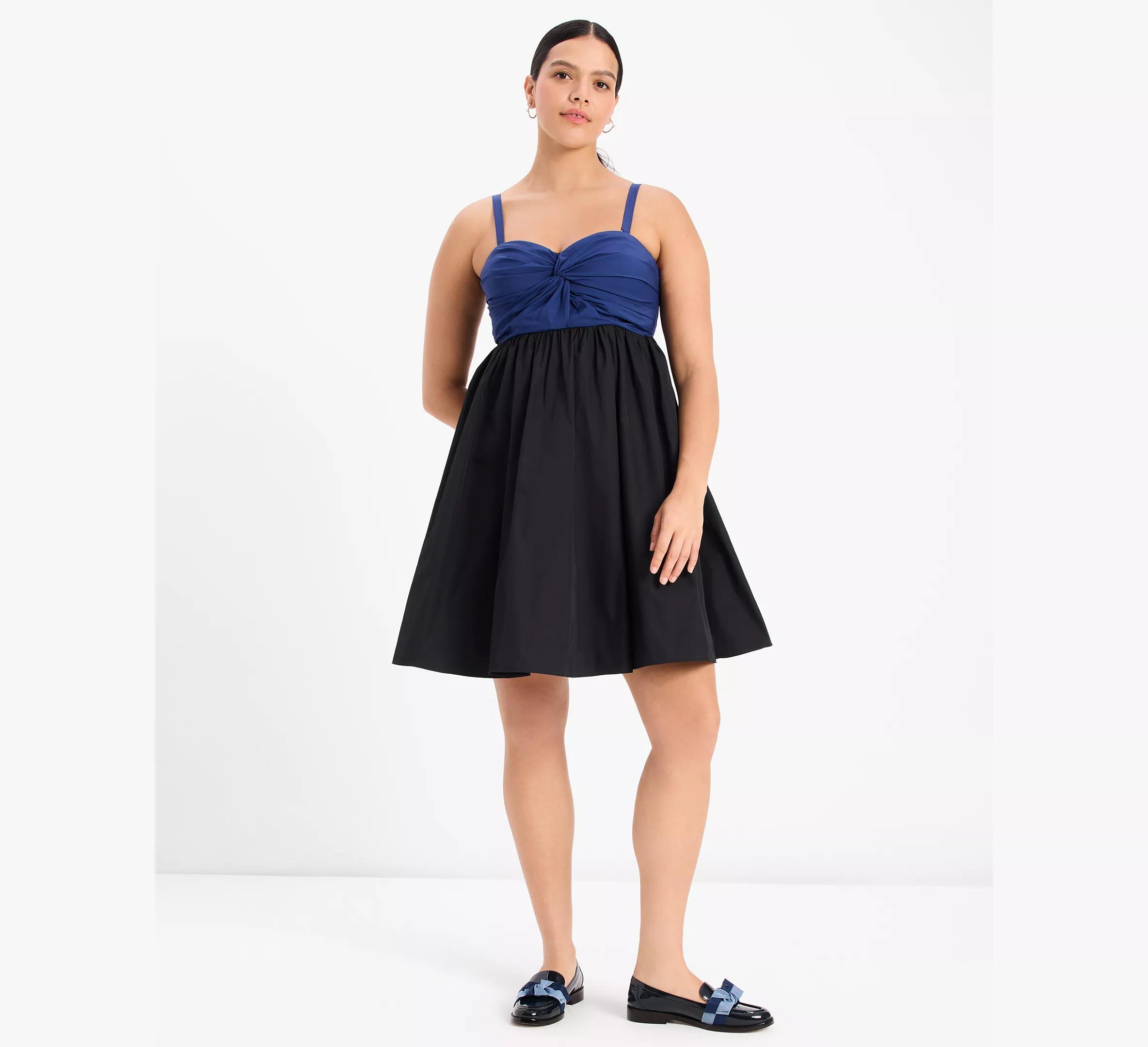 Twist Bodice Colorblocked Dress Product Image