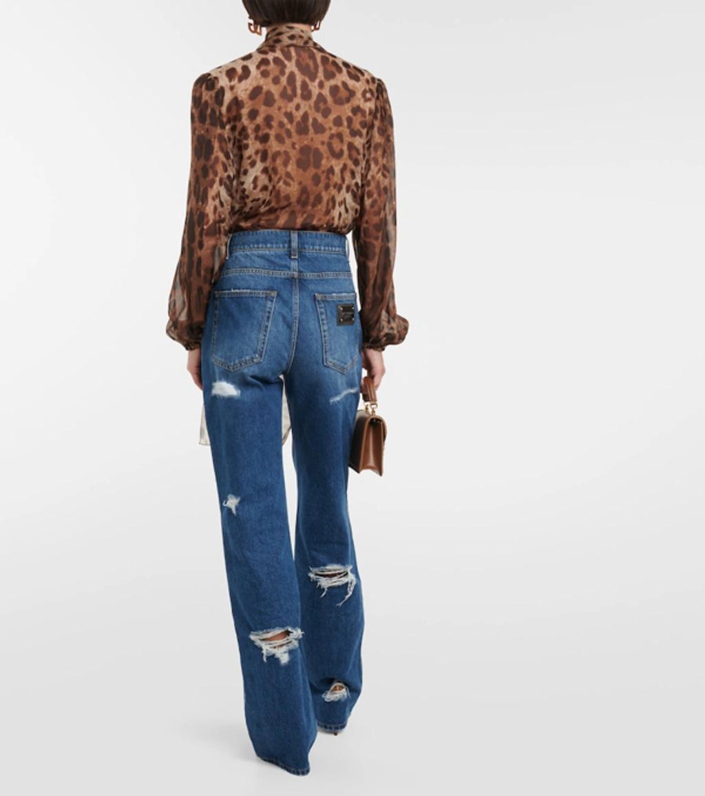 DOLCE & GABBANA Distressed High-rise Jeans In Blue Product Image