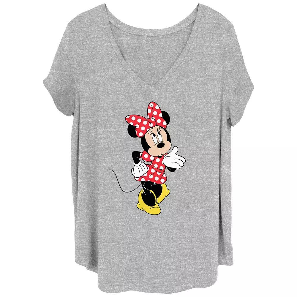 Disney's Minnie Mouse Blowing A Kiss Juniors' Plus Graphic Tee, Women's, Size: 2XL, Grey Gray Product Image