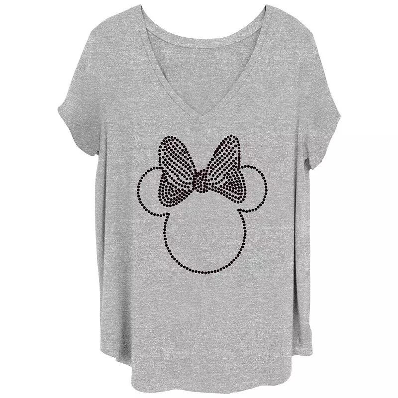 Disney's Minnie Head Outline Juniors' Plus Graphic Tee, Women's, Size: 3XL, Grey Gray Product Image