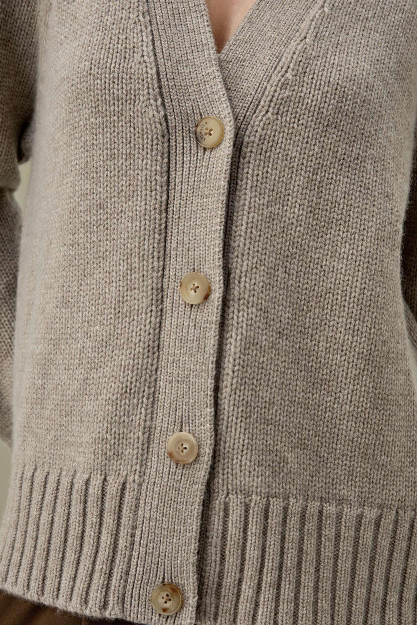 Chunky Knit Wool Cashmere Blend Cardigan Product Image