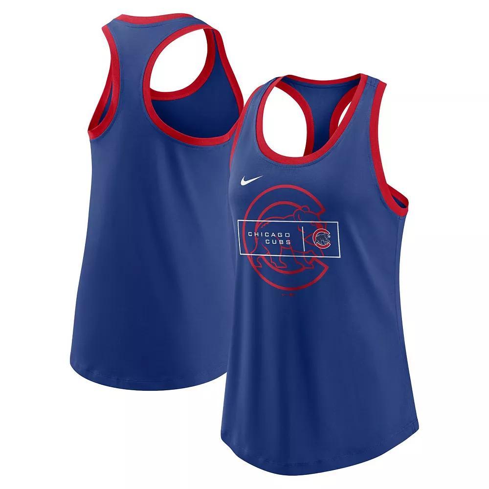 Women's Nike Royal Chicago Cubs X-Ray Racerback Performance Tank Top,  Product Image