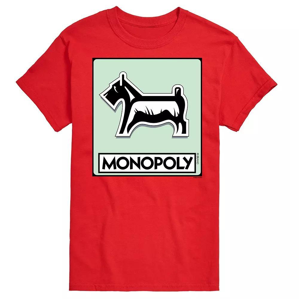 Men's Monopoly Dog Token Graphic Tee, Size: Large, White Product Image