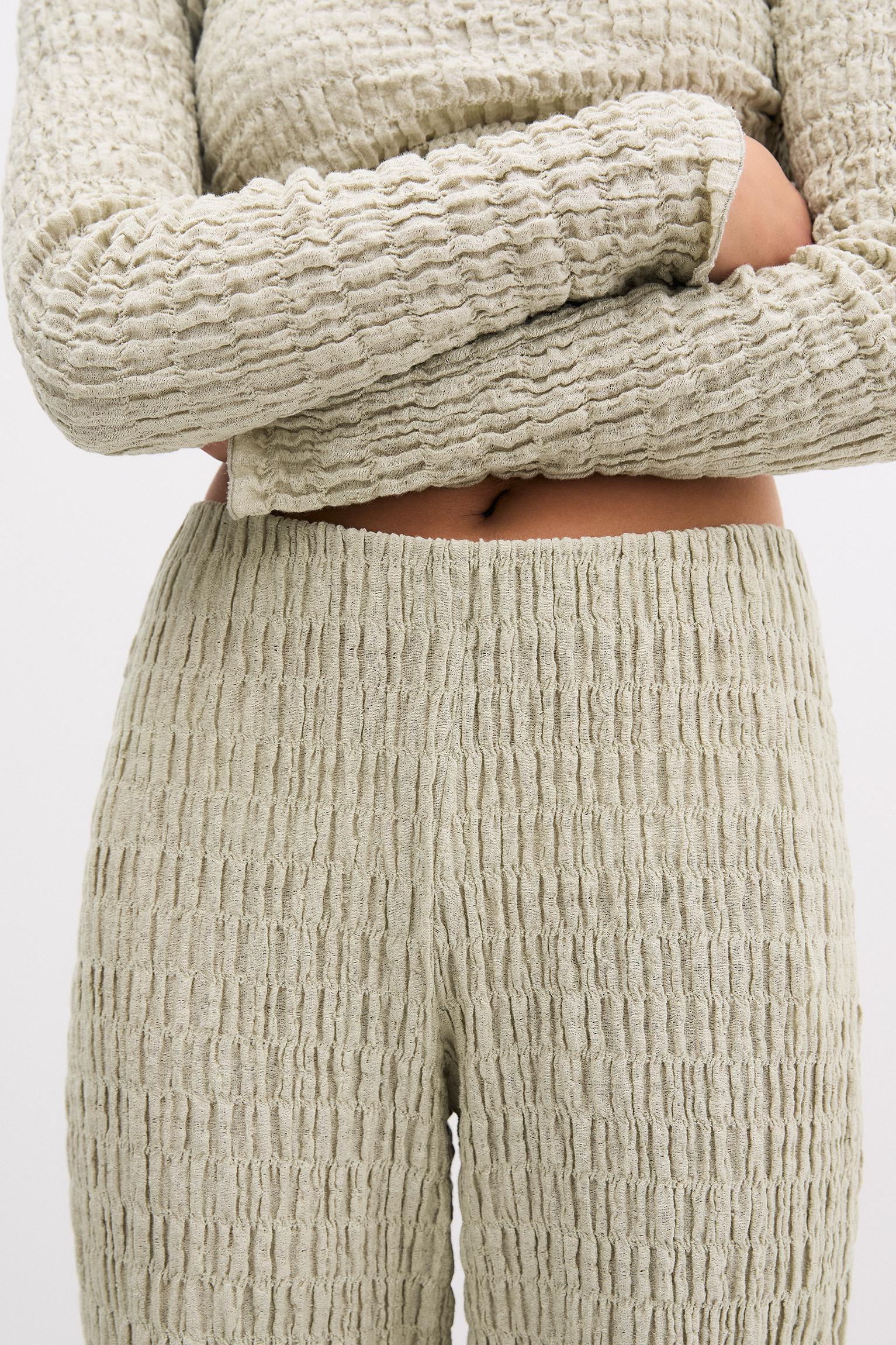 Wide leg pants in creased fabric Product Image