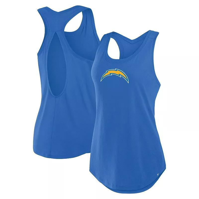 Women's Fanatics Powder Blue Los Angeles Chargers Iron Fan Tank Top,  Product Image