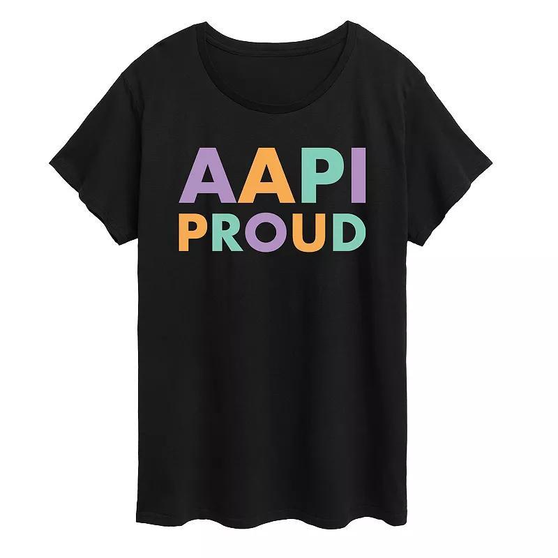 Plus AAPI Proud Graphic Tee, Women's, Size: 3XL, Black Product Image